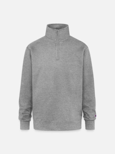 Blood Splash Skull Art - Champion Unisex 1/4 Zip Pullover Sweatshirt - heather gray