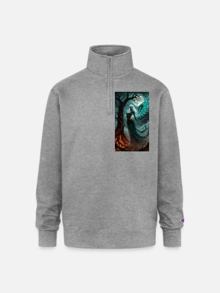 Moonlight Winged Elf - Champion Unisex 1/4 Zip Pullover Sweatshirt - heather gray