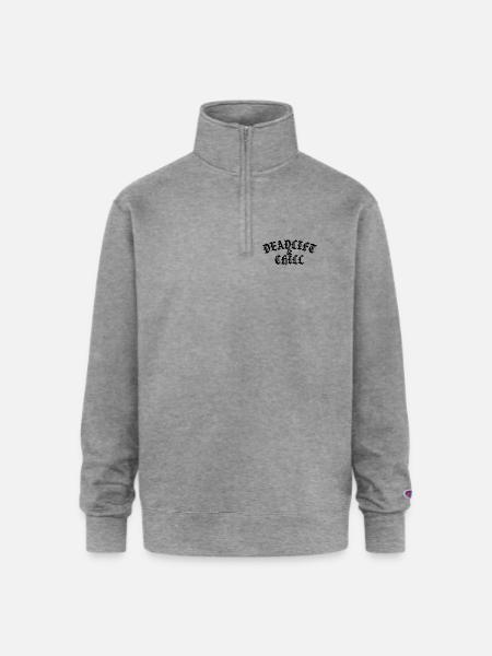 Deadlift and Chill - Champion Unisex 1/4 Zip Pullover Sweatshirt - heather gray