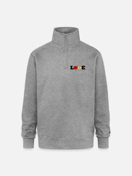 LOVE - School - Champion Unisex 1/4 Zip Pullover Sweatshirt - heather gray