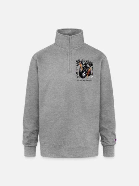 Revenge Skeleton - Champion Unisex 1/4 Zip Pullover Sweatshirt - heather gray