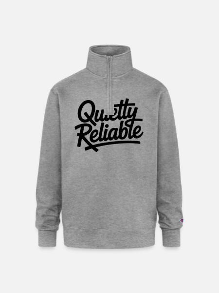 Quietly Reliable Script Logo - Champion Unisex 1/4 Zip Pullover Sweatshirt - heather gray
