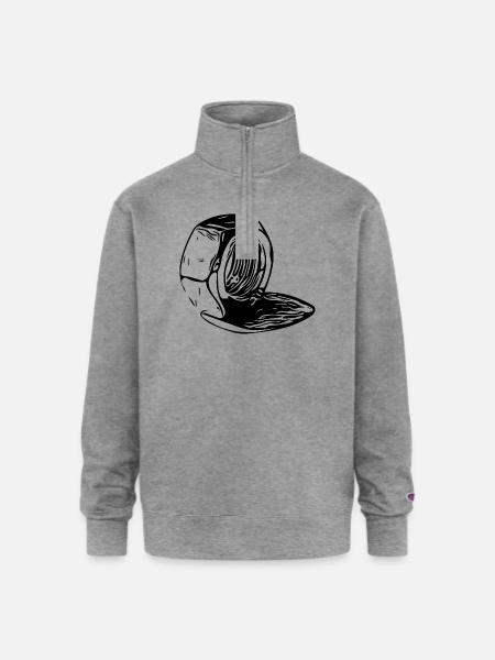 Screw Nut Melted Vertically - Champion Unisex 1/4 Zip Pullover Sweatshirt - heather gray