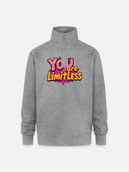 You Are Limitless - Champion Unisex 1/4 Zip Pullover Sweatshirt - heather gray