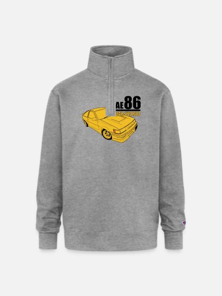 Toyota AE86 - Champion Unisex 1/4 Zip Pullover Sweatshirt - heather gray