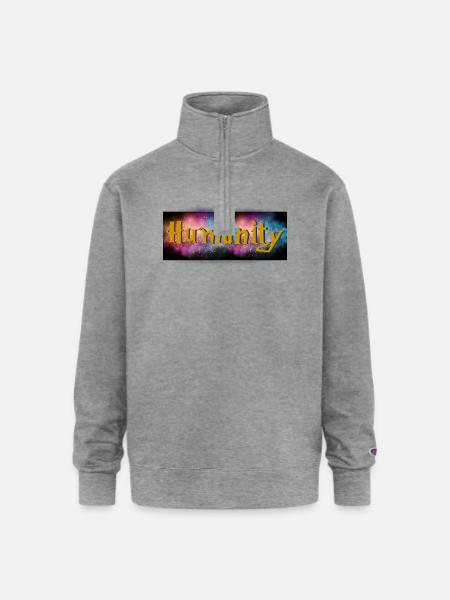 HUMANITY - Champion Unisex 1/4 Zip Pullover Sweatshirt - heather gray
