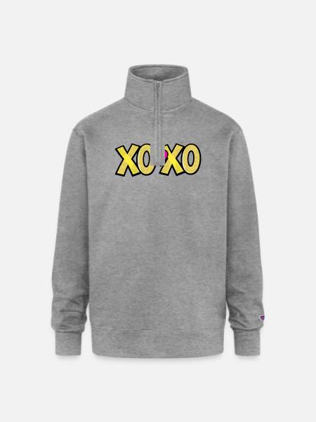 XOXO - Champion Unisex 1/4 Zip Pullover Sweatshirt - heather gray