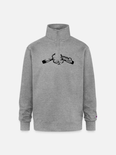 trap - Champion Unisex 1/4 Zip Pullover Sweatshirt - heather gray