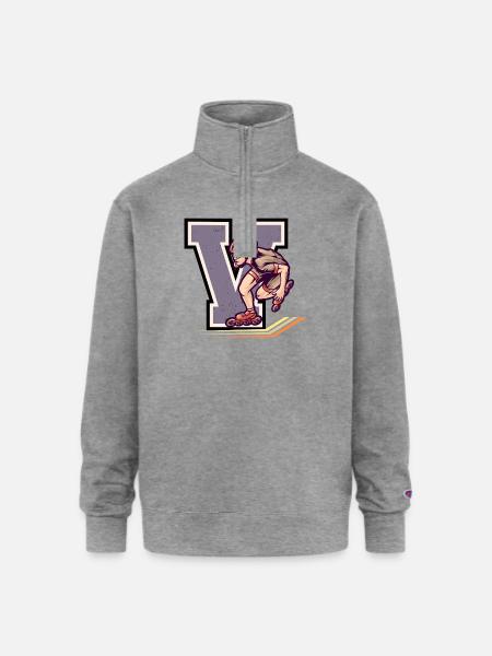 Rollerblading Velocity - V Series - Champion Unisex 1/4 Zip Pullover Sweatshirt - heather gray