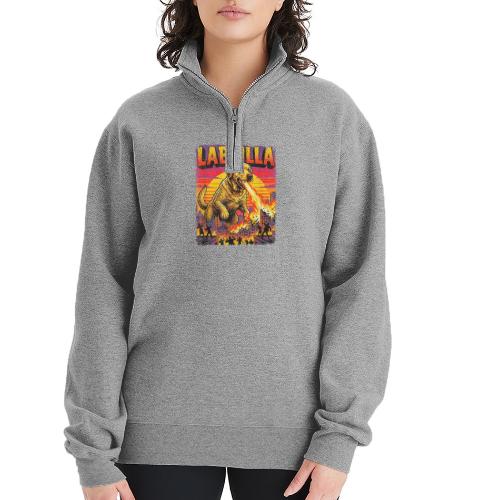 Labzilla Giant Yellow Labrador Monster Tee - Champion Unisex 1/4 Zip Pullover Sweatshirt