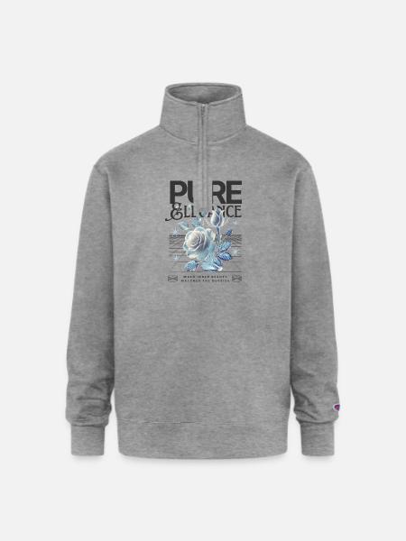 Pure Elegance Rose - Champion Unisex 1/4 Zip Pullover Sweatshirt - heather gray