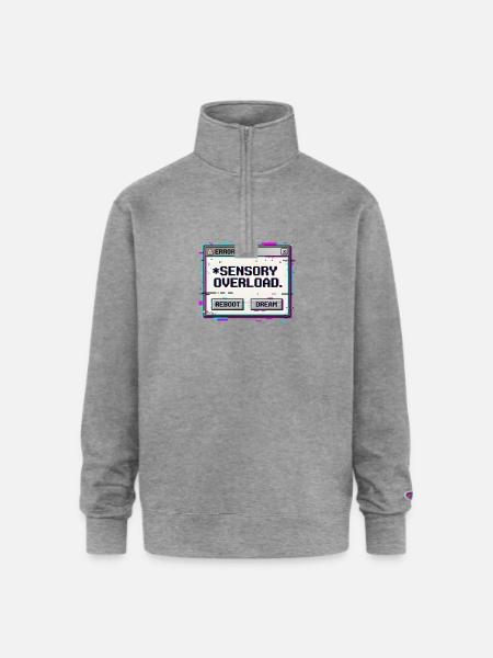 Sensory Overload - Champion Unisex 1/4 Zip Pullover Sweatshirt - heather gray
