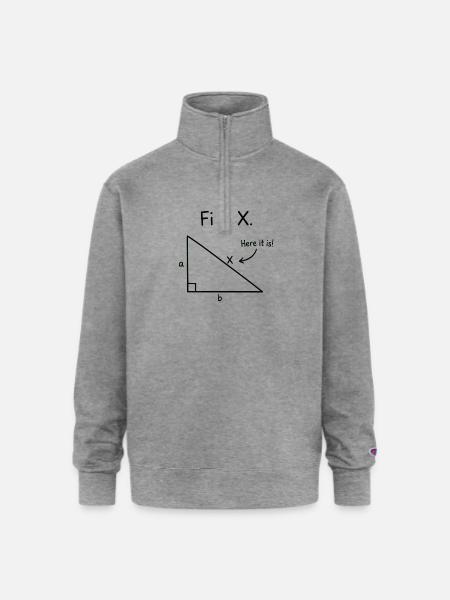 Find X Algebra Math Joke - Champion Unisex 1/4 Zip Pullover Sweatshirt - heather gray