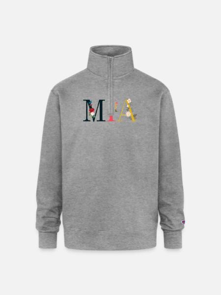 Mia - Champion Unisex 1/4 Zip Pullover Sweatshirt - heather gray