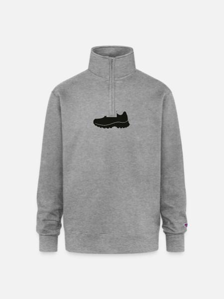 Jetblack Sneaker Silhouette - Champion Unisex 1/4 Zip Pullover Sweatshirt - heather gray