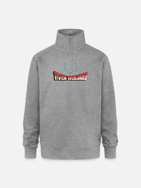 System Overloaded Graphic - Champion Unisex 1/4 Zip Pullover Sweatshirt - heather gray