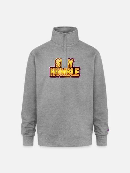 Stay Humble - Champion Unisex 1/4 Zip Pullover Sweatshirt - heather gray