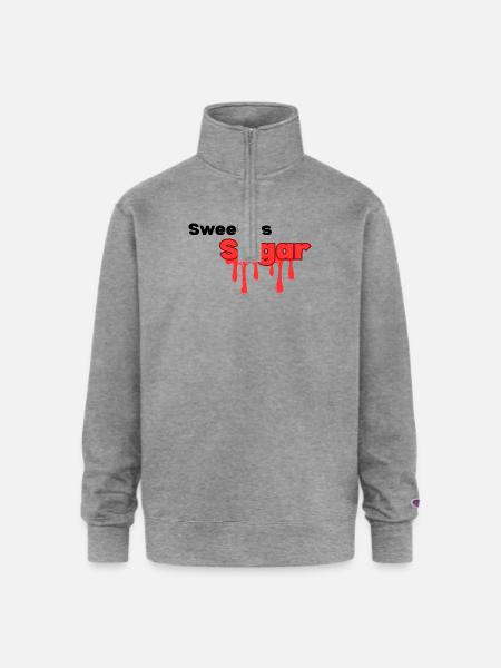 Sweet_as_sugar typography design - Champion Unisex 1/4 Zip Pullover Sweatshirt - heather gray