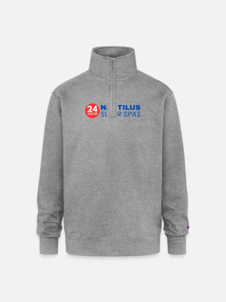 24-Hour Nautilus Super Spas - Vintage 1970s - Champion Unisex 1/4 Zip Pullover Sweatshirt - heather gray