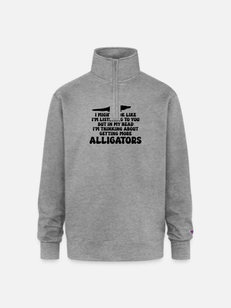 Alligator Reptil - Champion Unisex 1/4 Zip Pullover Sweatshirt - heather gray