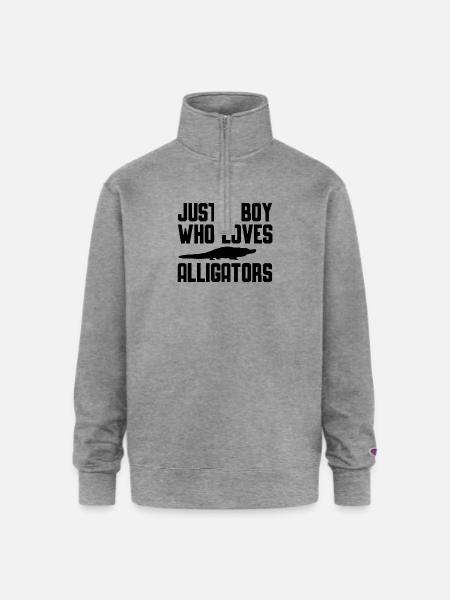 Alligator Reptil - Champion Unisex 1/4 Zip Pullover Sweatshirt - heather gray