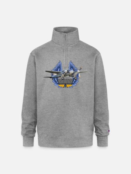 Mosquito - Champion Unisex 1/4 Zip Pullover Sweatshirt - heather gray