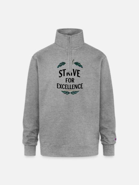 Strive for Excellence - Champion Unisex 1/4 Zip Pullover Sweatshirt - heather gray