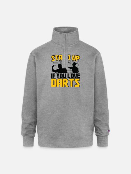 Darts Dart Player - Champion Unisex 1/4 Zip Pullover Sweatshirt - heather gray