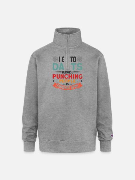 Darts Dart Player - Champion Unisex 1/4 Zip Pullover Sweatshirt - heather gray