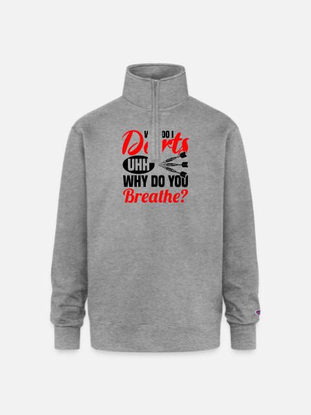 Darts Dart Player - Champion Unisex 1/4 Zip Pullover Sweatshirt - heather gray