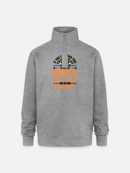 Darts Dart Player - Champion Unisex 1/4 Zip Pullover Sweatshirt - heather gray
