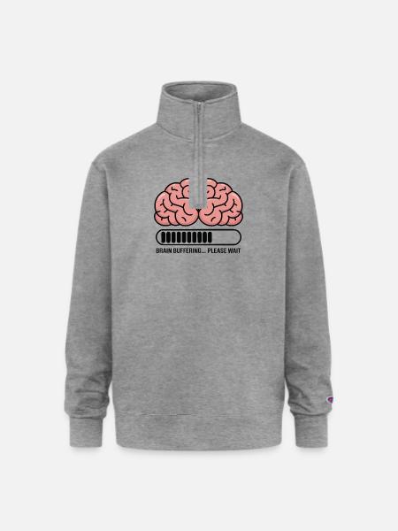 Brain Buffering Loading Graphic - Champion Unisex 1/4 Zip Pullover Sweatshirt - heather gray