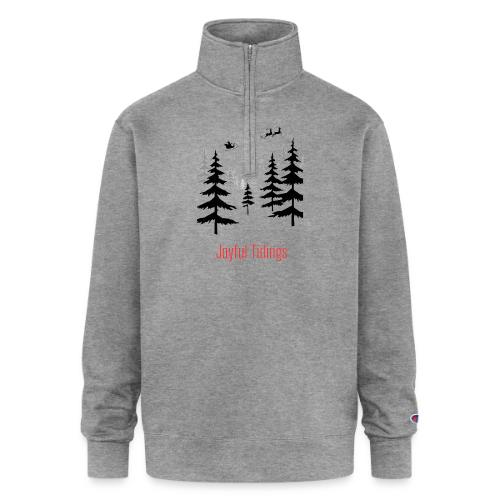 Joyful Tidings Christmas T-Shirt - Champion Unisex 1/4 Zip Pullover Sweatshirt