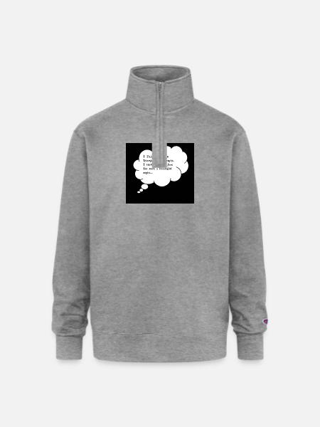 Romantic Thought Bubble Quote - Champion Unisex 1/4 Zip Pullover Sweatshirt - heather gray
