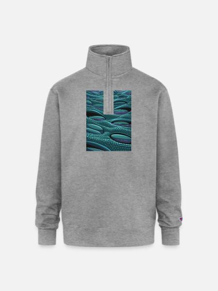 Alien Cells - Champion Unisex 1/4 Zip Pullover Sweatshirt - heather gray