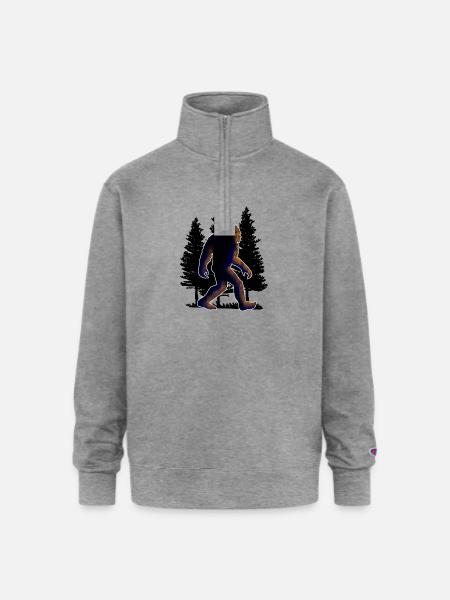 Big foot, Bigfoot - Champion Unisex 1/4 Zip Pullover Sweatshirt - heather gray