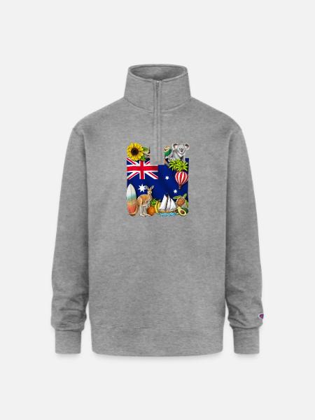 Australia - Champion Unisex 1/4 Zip Pullover Sweatshirt - heather gray