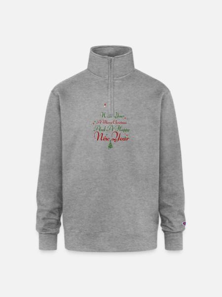 Christmas - Champion Unisex 1/4 Zip Pullover Sweatshirt - heather gray