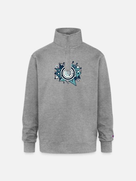Circuit Starburst Emblem - Champion Unisex 1/4 Zip Pullover Sweatshirt - heather gray