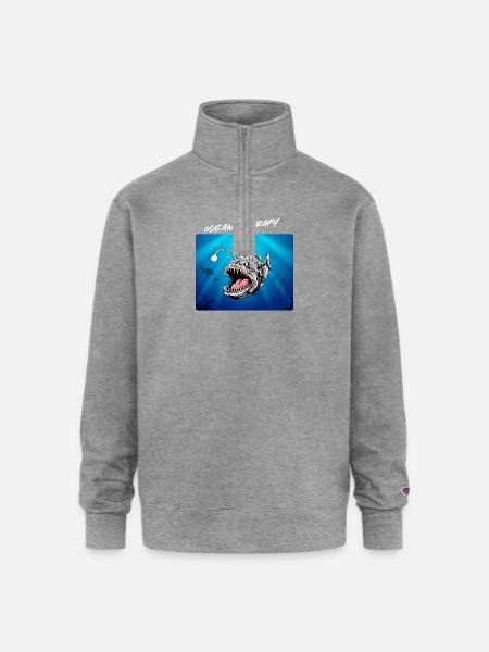 Ocean_Therapy - Champion Unisex 1/4 Zip Pullover Sweatshirt - heather gray