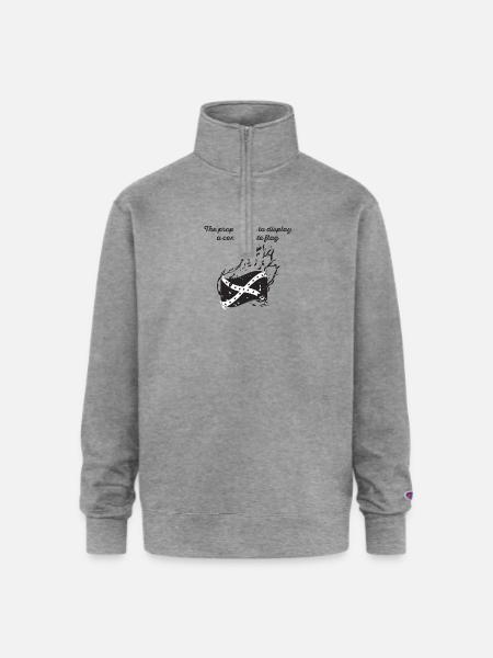 Burn the Confederate Flag - Champion Unisex 1/4 Zip Pullover Sweatshirt - heather gray