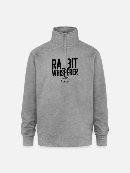 Rabbit Whisperer - Champion Unisex 1/4 Zip Pullover Sweatshirt - heather gray