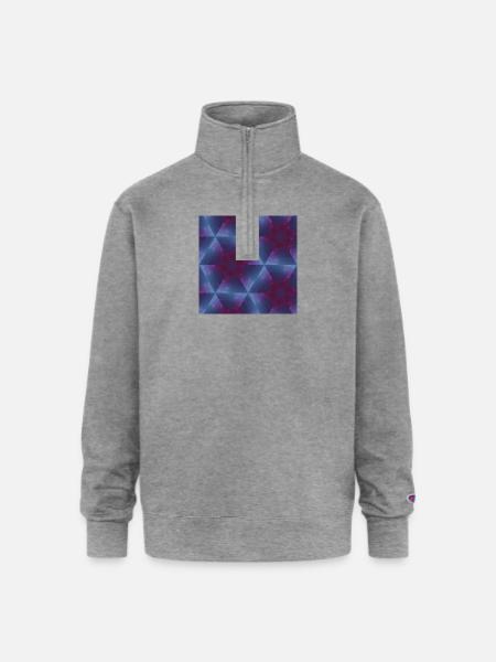 image3A11429 mirror - Champion Unisex 1/4 Zip Pullover Sweatshirt - heather gray