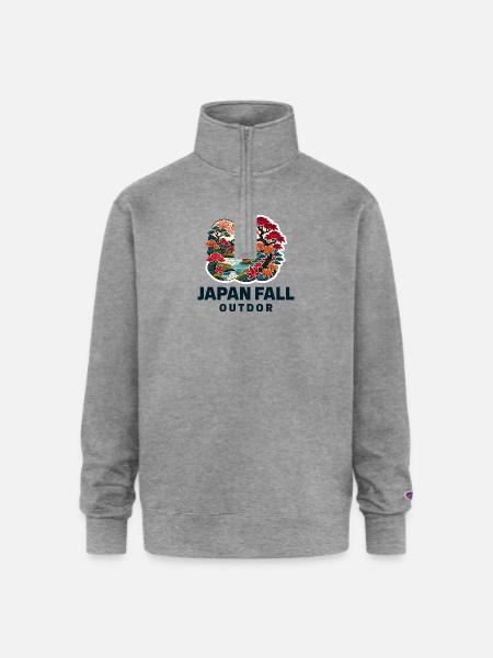 Maple Tranquility - Champion Unisex 1/4 Zip Pullover Sweatshirt - heather gray