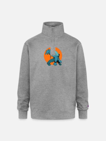 Werewolf halloween - Champion Unisex 1/4 Zip Pullover Sweatshirt - heather gray