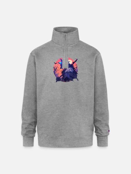 Werewolf Halloween - Champion Unisex 1/4 Zip Pullover Sweatshirt - heather gray