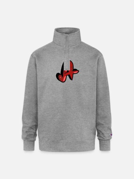 A (Red Camo) - Champion Unisex 1/4 Zip Pullover Sweatshirt - heather gray