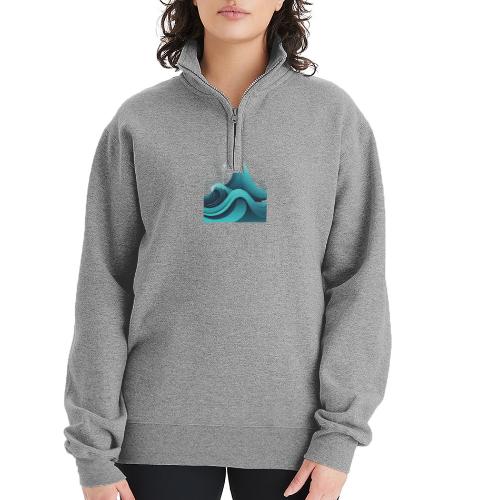 Dynamic Ocean Wave Illustration - Champion Unisex 1/4 Zip Pullover Sweatshirt