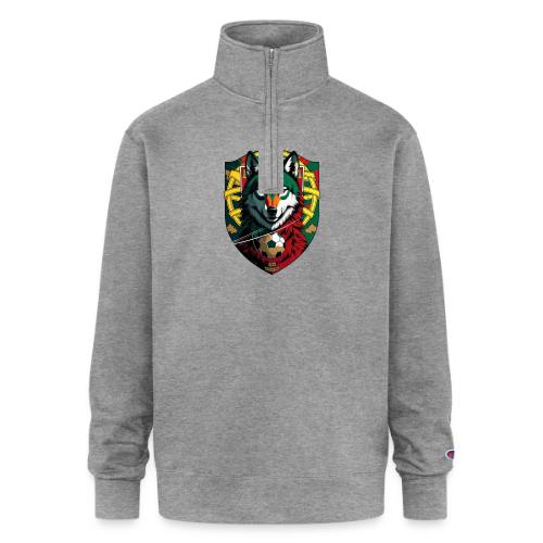 Portugal Iberian Wolf Soccer T Shirt,Football Gift - Champion Unisex 1/4 Zip Pullover Sweatshirt