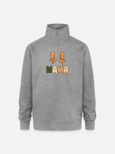 Rustic Gingham Mother Design - Champion Unisex 1/4 Zip Pullover Sweatshirt - heather gray